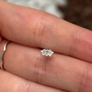 Piercing de prata 925 Pedras zicordia base bolinha para tragus, helix e tash rock