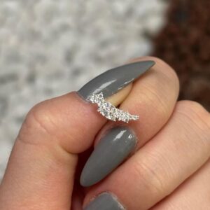 Piercing de prata 925 de furo h6 9 folhas cravejada base bolinha para conch, helix e lóbulo