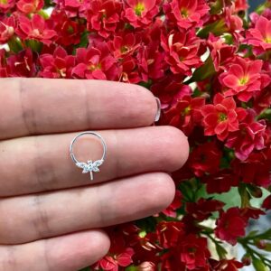 Piercing Argola Libélula Cravejada em Prata 925