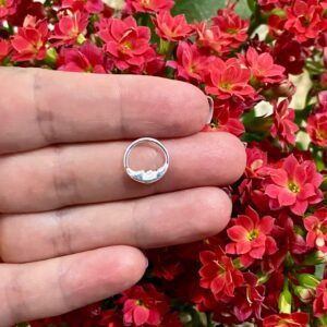 Piercing Argola lisa com detalhes ondulados Prata 925