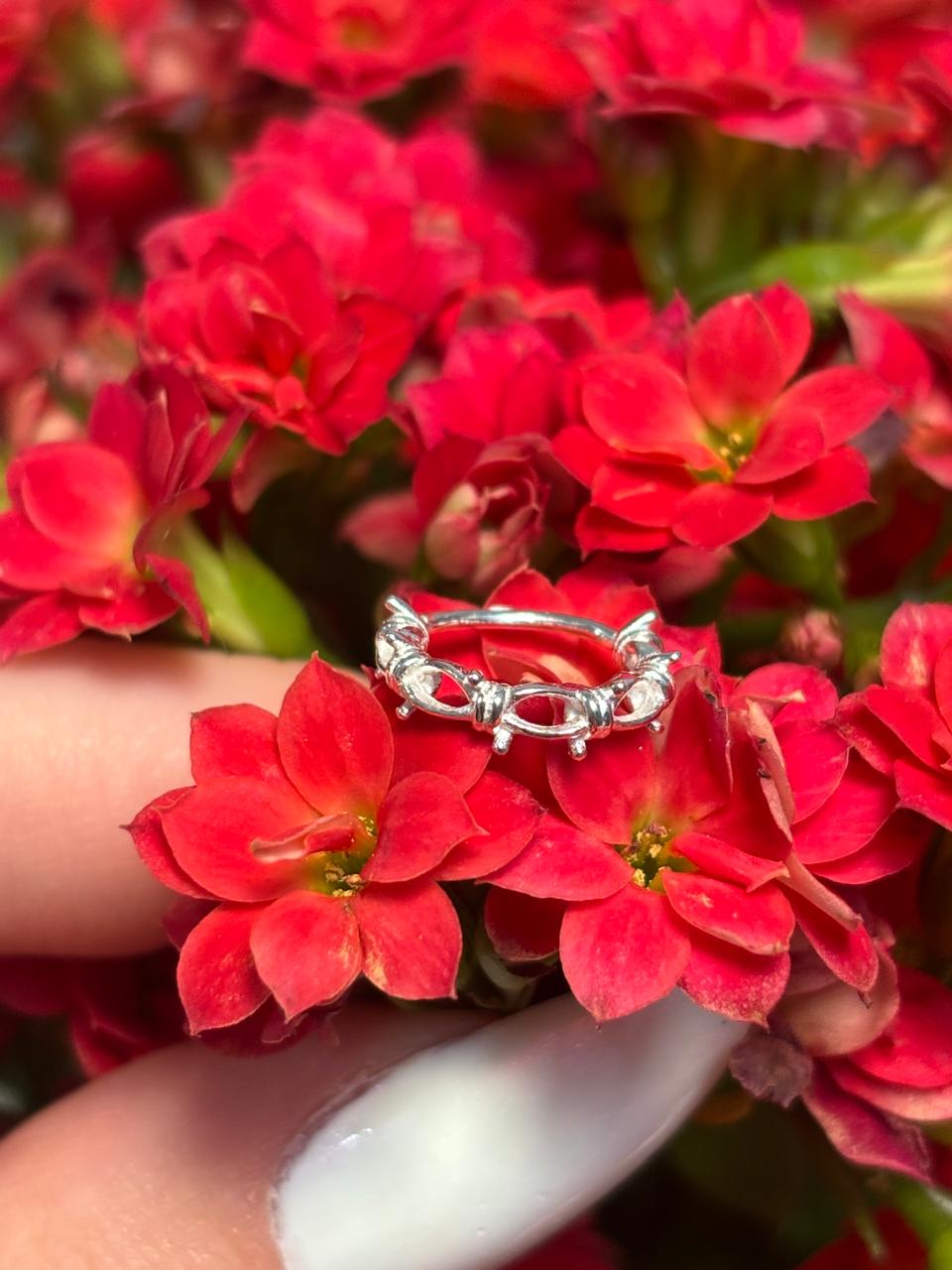 PIERCING ARGOLA COROA COM PONTA PRATA 925