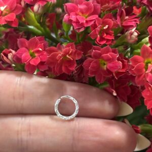 Piercing de prata 925 argola cravejada para septo