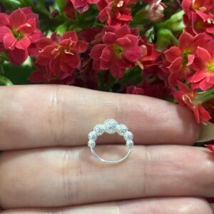 Piercing argolinha com Bolas trabalhadas -Prata 925