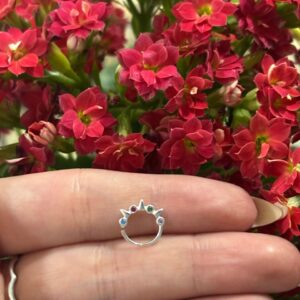 Piercing Spike com zircônias coloridas -Prata 925