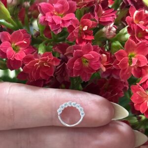 Piercing argolinha bolinhas de zircônia simétricas -Prata 925