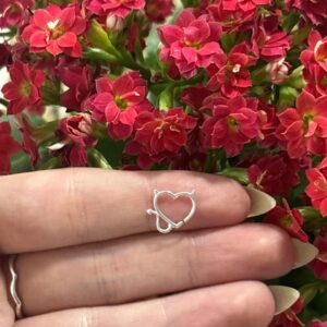 PIERCING ARGOLA TORÇÃO CORAÇÃO DIABINHO PRATA 925