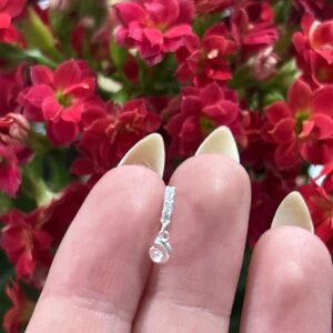 Piercing argola cravejada com pingente de zircônia Prata 925