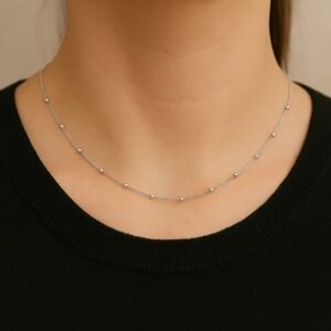 Corrente de prata 925 bolinha veneziana v12