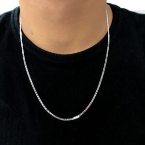 Corrente de prata 925 piastrini flat marina f060 -70CM