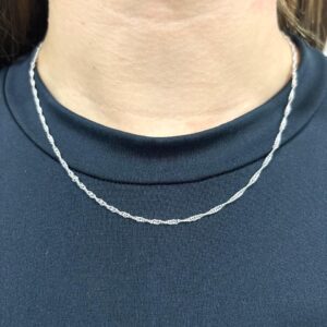 Corrente prata 925 singapura 1,6mm 45CM