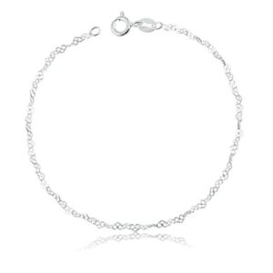 Tornozeleira de prata 925 elo love 7234 fio 40 1,3g 24cm