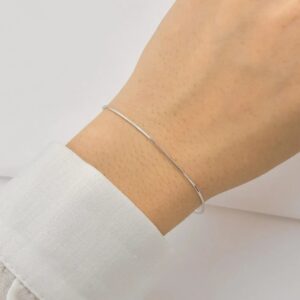 Pulseira de prata 925 rabo de rato 1484 fio 20