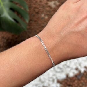 Pulseira de prata 925 flat marina fio 40 1480