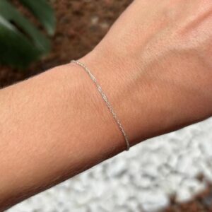 Pulseira de prata 925 singapura fio 20