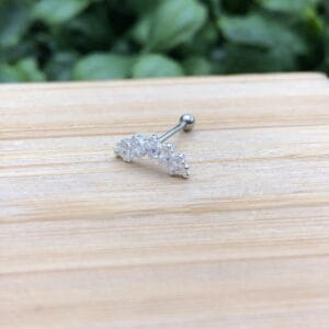 Piercing-de-prata-925-de-furo-h6-curvado-com-gotas-zircônia-para-tragus-helix-e-tash-rock