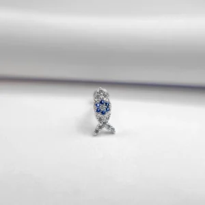 Piercing Prata Hélix Peixe Olho Grego Labret