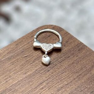 Piercing 3 Corações com pingente - Prata 925 | Piercing