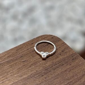 Piercing Argola 3 Zircônias Luz Prata 925 | Piercing