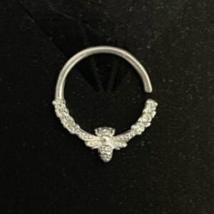 Piercing Argola Abelhinha c/ Zircônia Prata 925 | Piercing