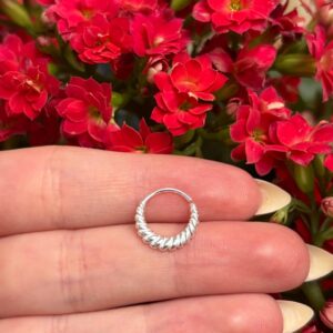 Piercing argola detalhe torcido Prata 925 | Piercing