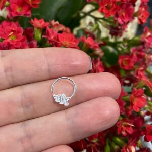 Piercing Argola furo septo com pedras -Prata 925 | Piercing
