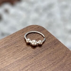 PIERCING ARGOLA TORÇÃO DAITH/SEPTO 3 ESFERAS PRATA 925 | Piercing