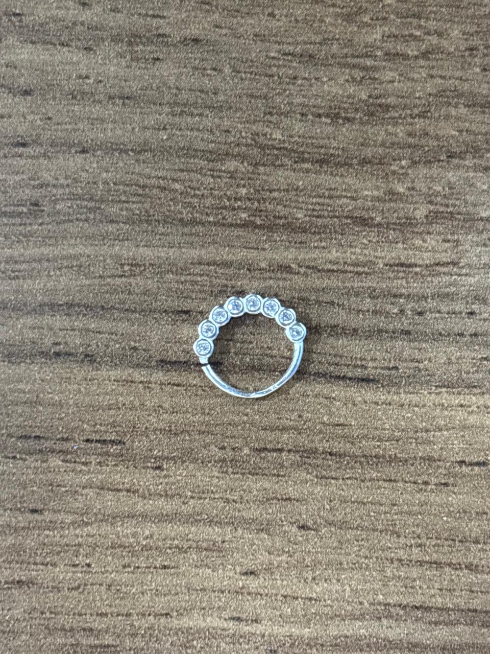 Piercing argolinha bolinhas de zircônia simétricas -Prata 925 | Piercing