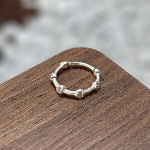 Piercing de Prata 925 Argola com 6 pontos de zircônia | Piercing