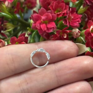 Piercing de prata 925 argola com três pontos de luz para septo | Piercing