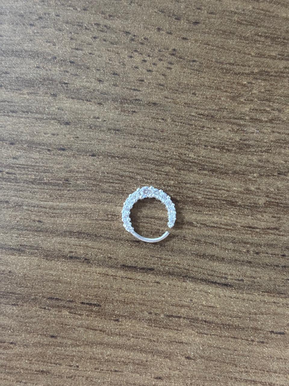 Piercing de prata 925 argola cravejada com zirconia para septo | Piercing