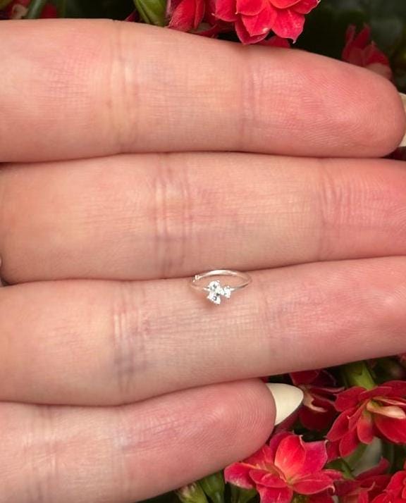 Piercing de Prata 925 Daith Flor Cravejada | Piercing