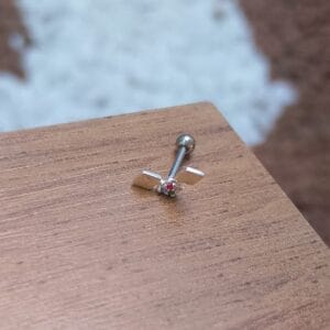 Piercing de prata 925 de furo h6 lisa base bolinha | Piercing