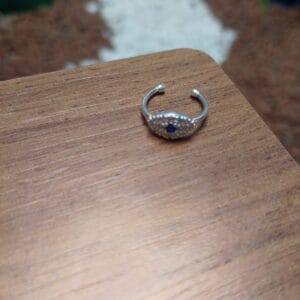 Piercing de prata 925 fake Olho grego cravejado | Piercing