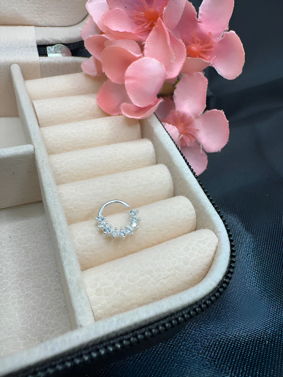 Piercing De Prata 925 Para Septo Brilhante Cravejado | Piercing