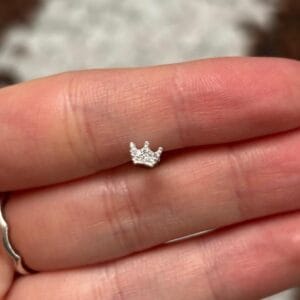 Piercing prata 925 coroa 3 pontas cravejado | Piercing