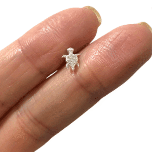 Piercing tartaruga em prata 925 com haste reta | Piercing