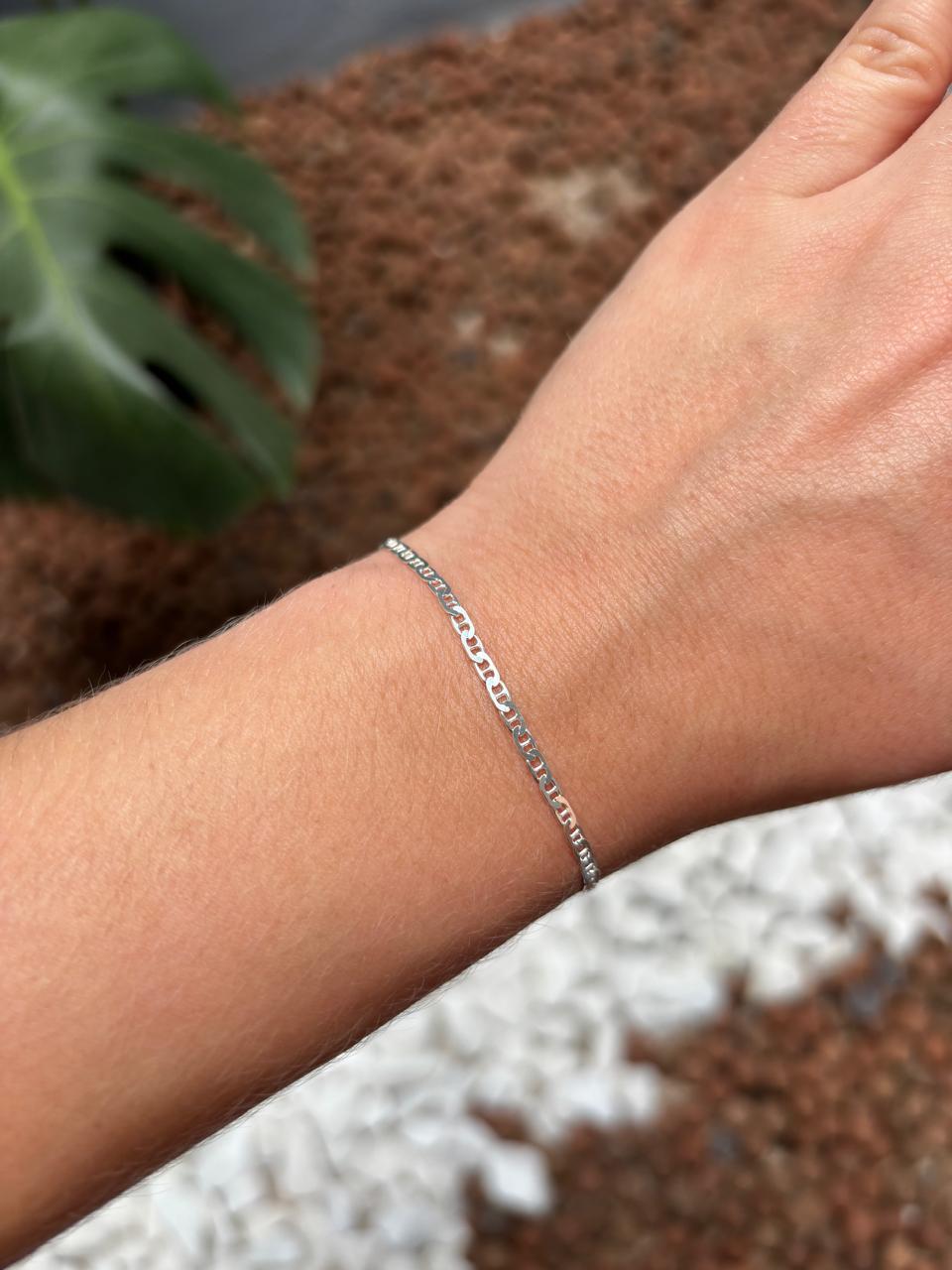 Pulseira de prata 925 flat marina fio 40 1480 | Pulseiras