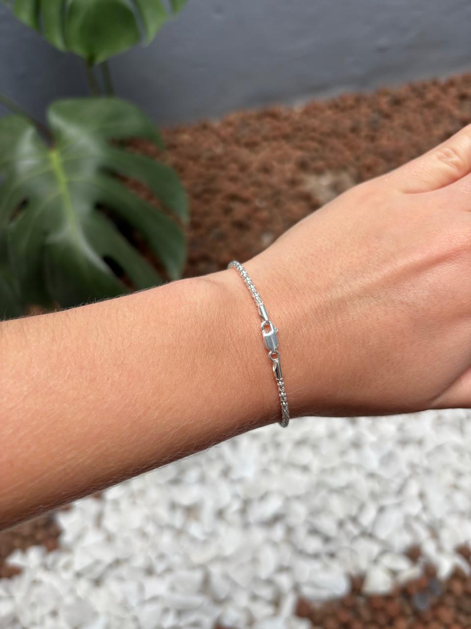 Pulseira de prata 925 pipoca corean bombe | Pulseiras