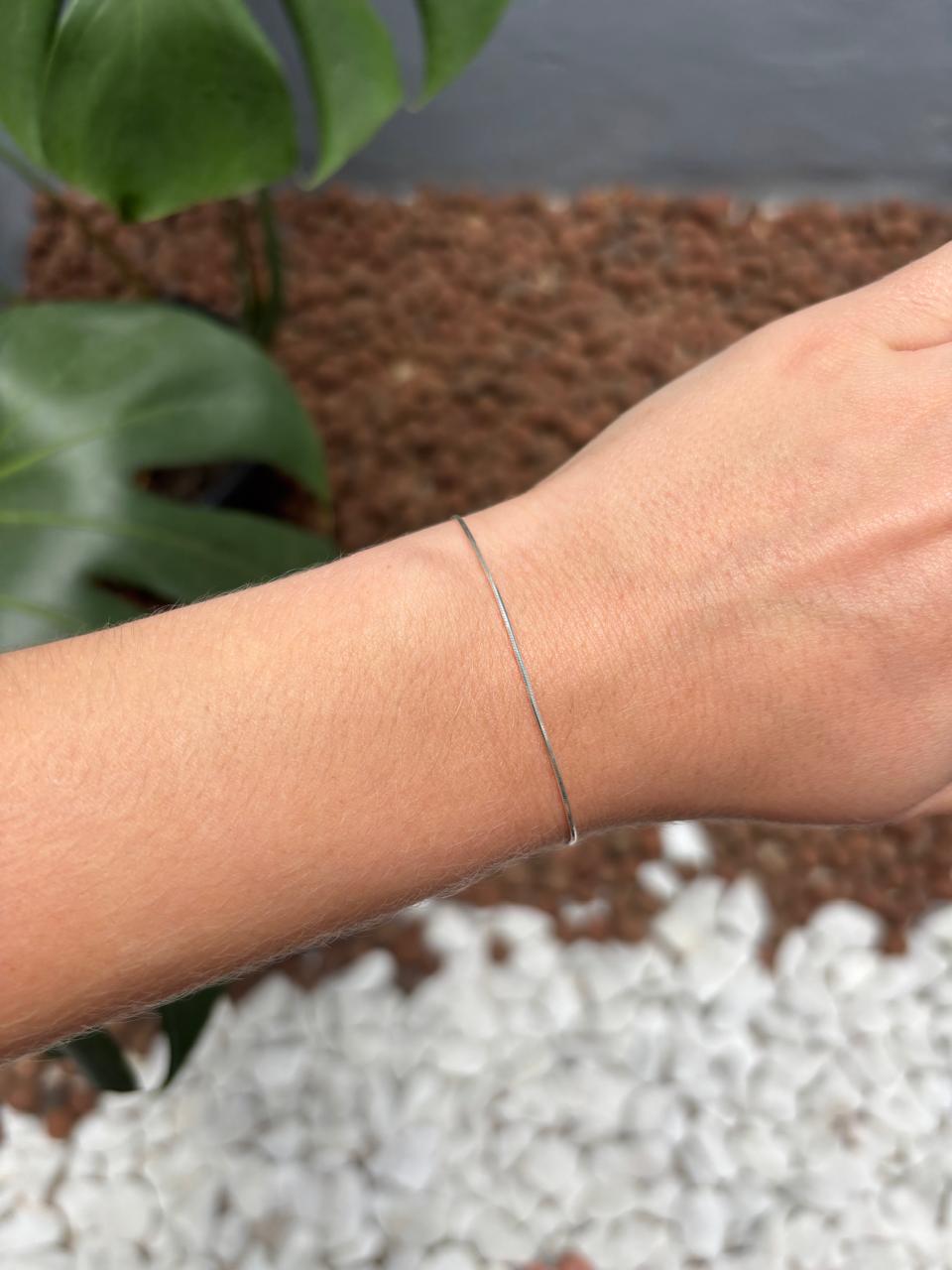 Pulseira de prata 925 rabo de rato 1484 fio 20 | Pulseiras