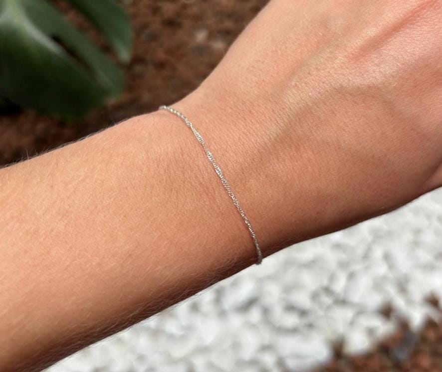Pulseira de prata 925 singapura fio 20 | Pulseiras