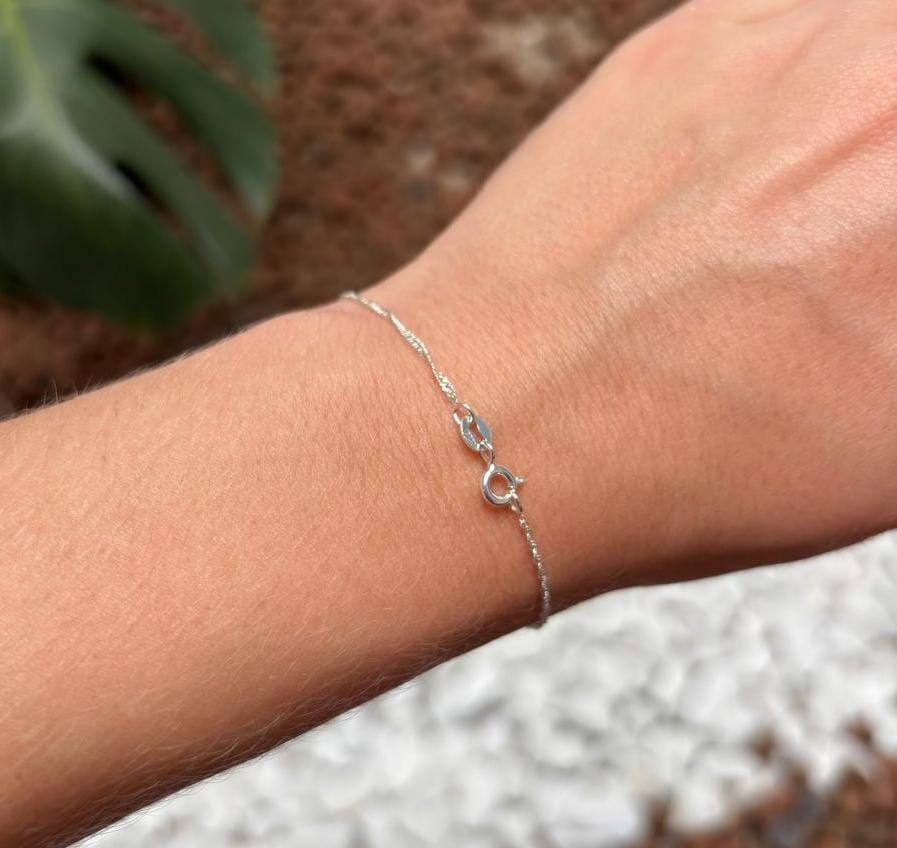 Pulseira de prata 925 singapura fio 20 | Pulseiras