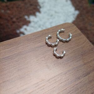 Trio piercing fake ponto de luz prata 925 | Piercing