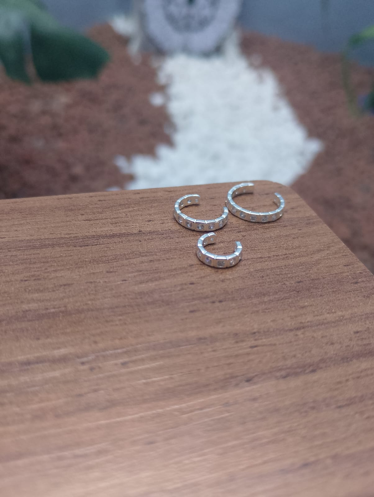 Trio piercing fake Zicornia branca cravejada prata 925 | Piercing