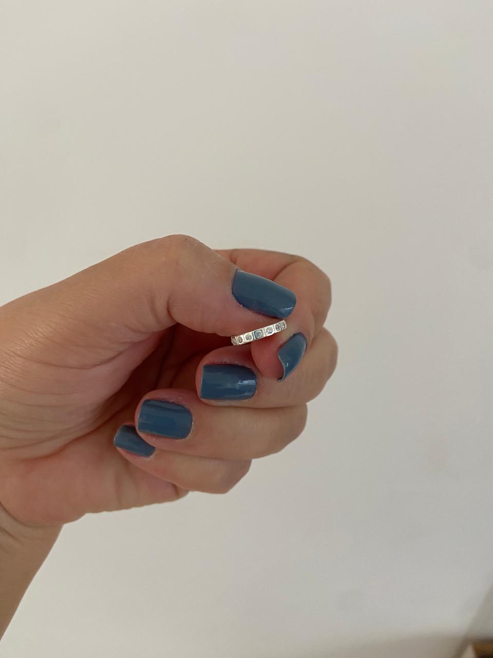 Trio piercing fake Zicornia branca cravejada prata 925 | Piercing