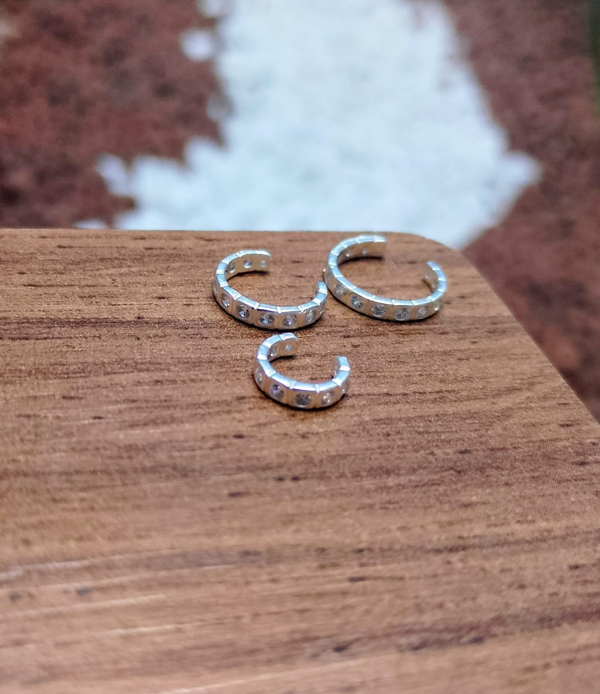 Trio piercing fake Zicornia branca cravejada prata 925 | Piercing