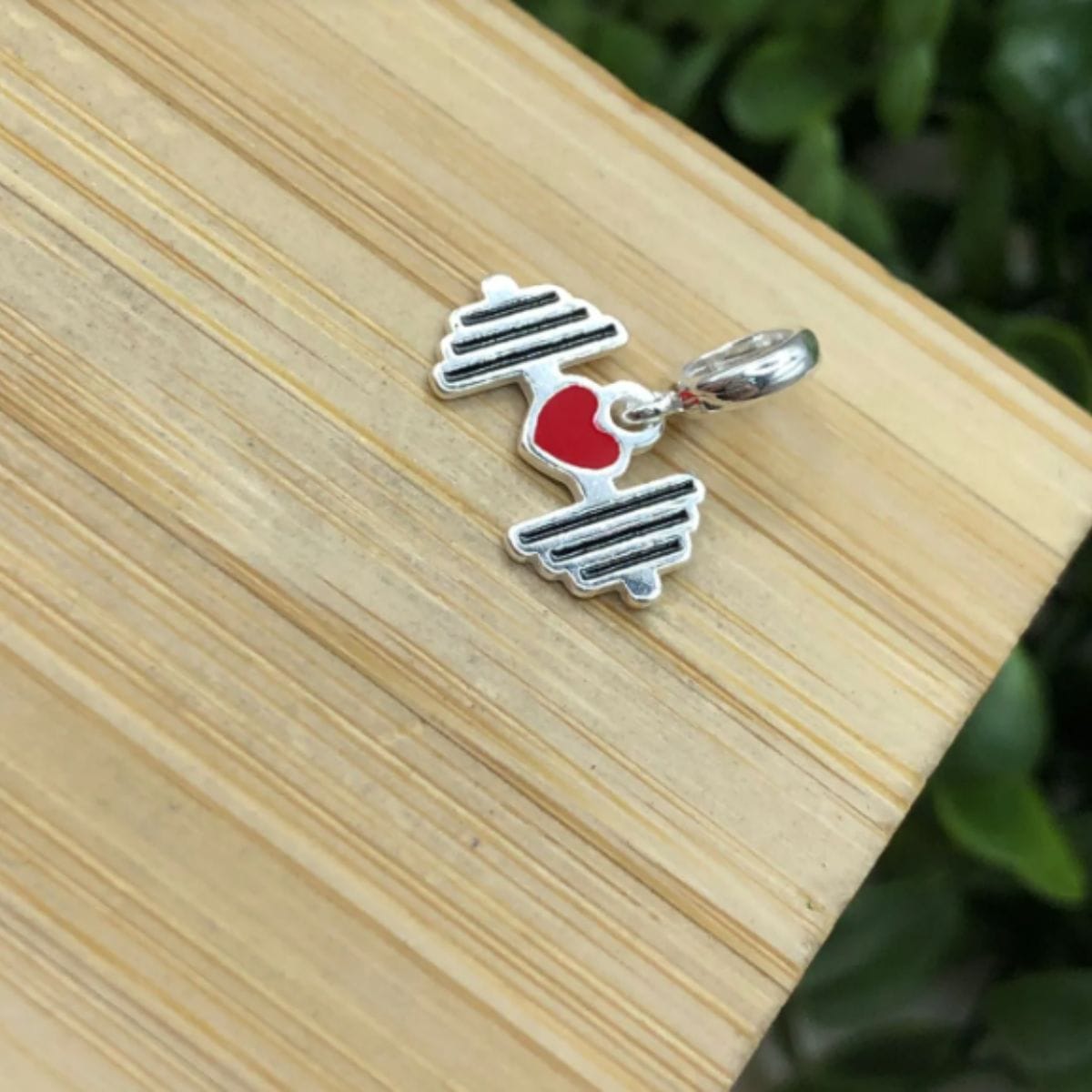 Berloque de prata 925 barra com peso e coração - Imagem 2