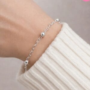 Pulseira-de-prata-925-5-bolas-+-elo-coração-5mm-2,5g