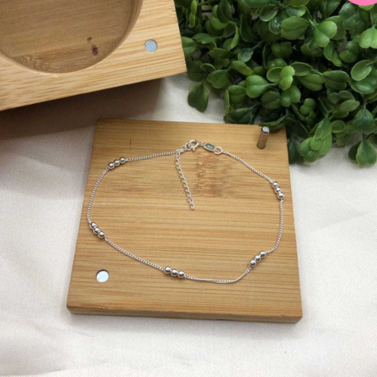 Tornozeleira-de-prata-925-elo-grumet-com-5-bolinhas-triplas